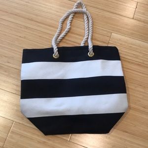 Striped tote bag